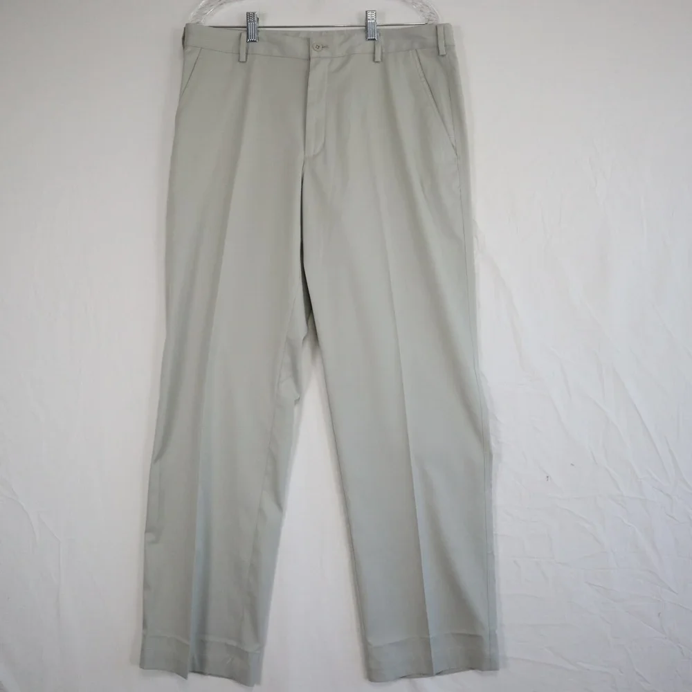 Nike Golf Pants Mens 34x32‎ Dri-Fit Performance Chino Stretch Flat Front Beige